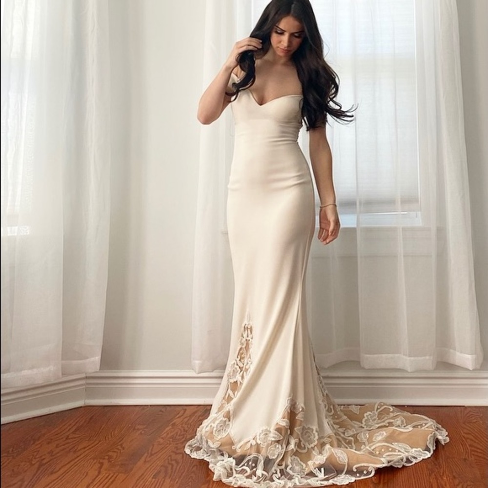 Cream Tarik Ediz Gown